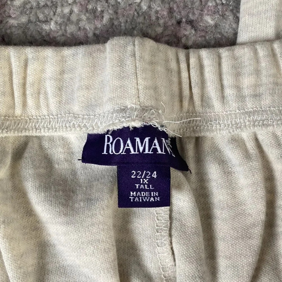 Roaman's Women's Cream Ivory Plus Size Sweat Pants Elastic Waist 1X 22/24 - Picture 3 of 4